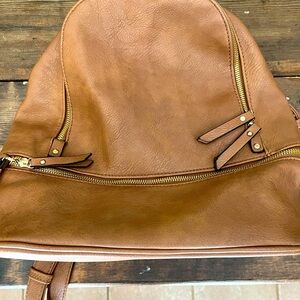 Brown backpack purse